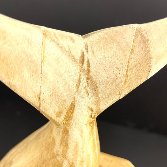 Wood Carved Dolphin Sculpture 18” Handcrafted – Natural Wood -Read Details - Picture 12 of 14